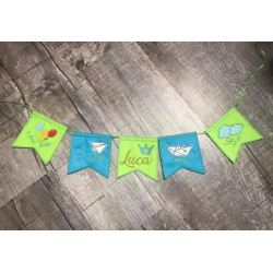 Stickdatei ITH - Wimpel zur Geburt